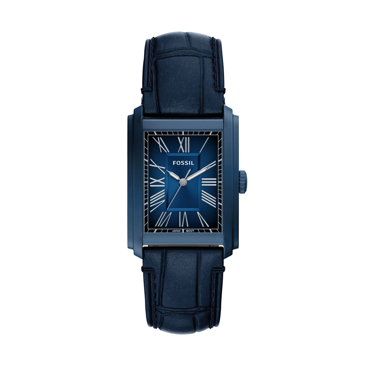 Fossil Carraway 30mm Three-Hand Navy Croco Leather Watch - FS6170