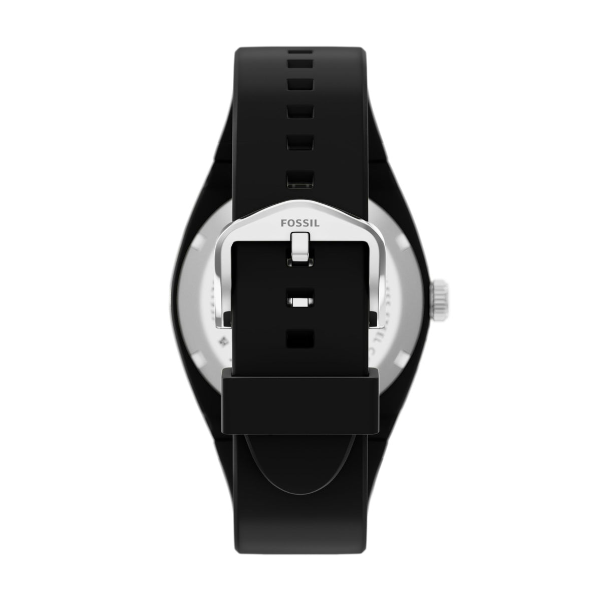 Fossil Everett 42mm Three-Hand Black Silicone Watch - FS6175 (1)