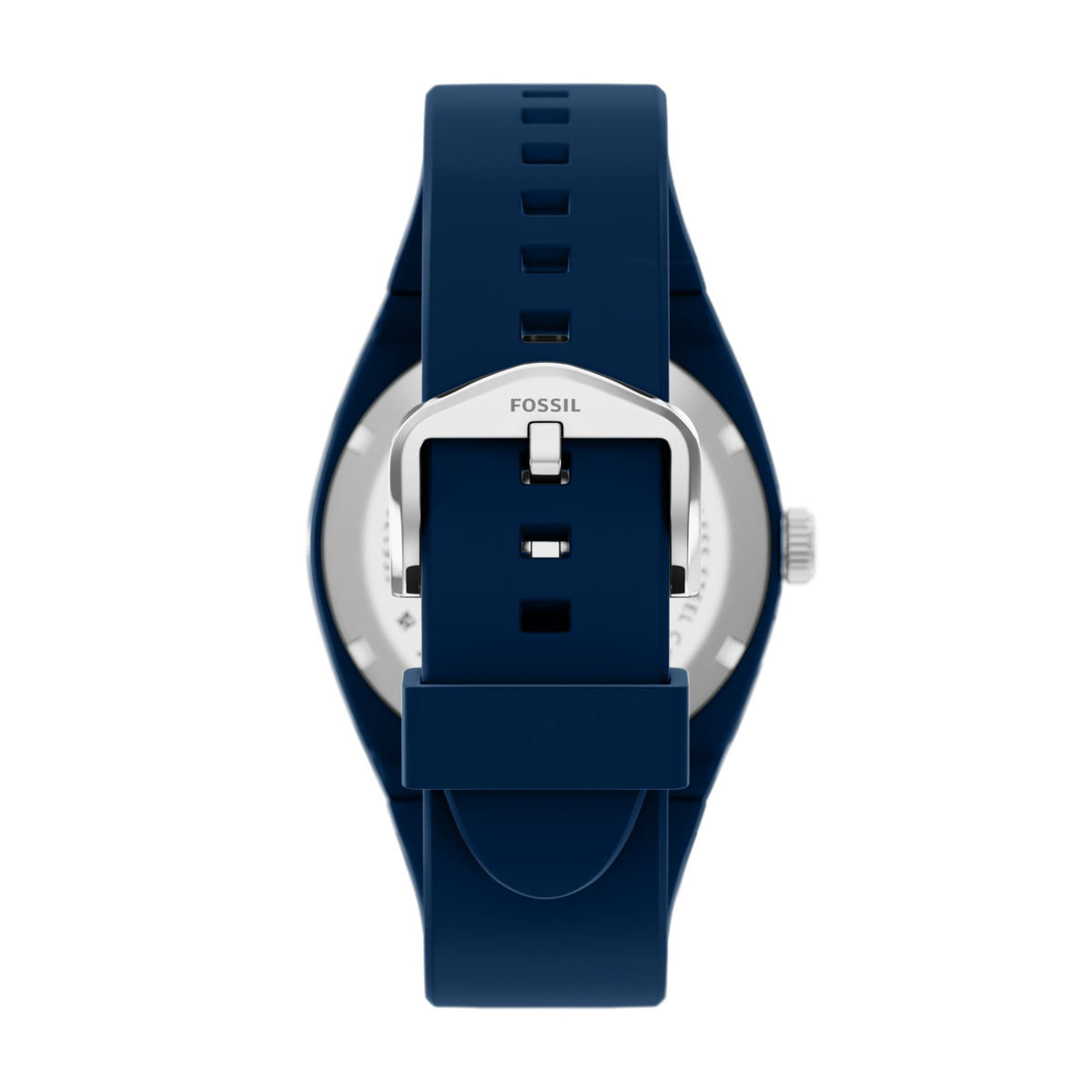Fossil Everett 42mm Three-Hand Navy Silicone Watch - FS6177 (2)