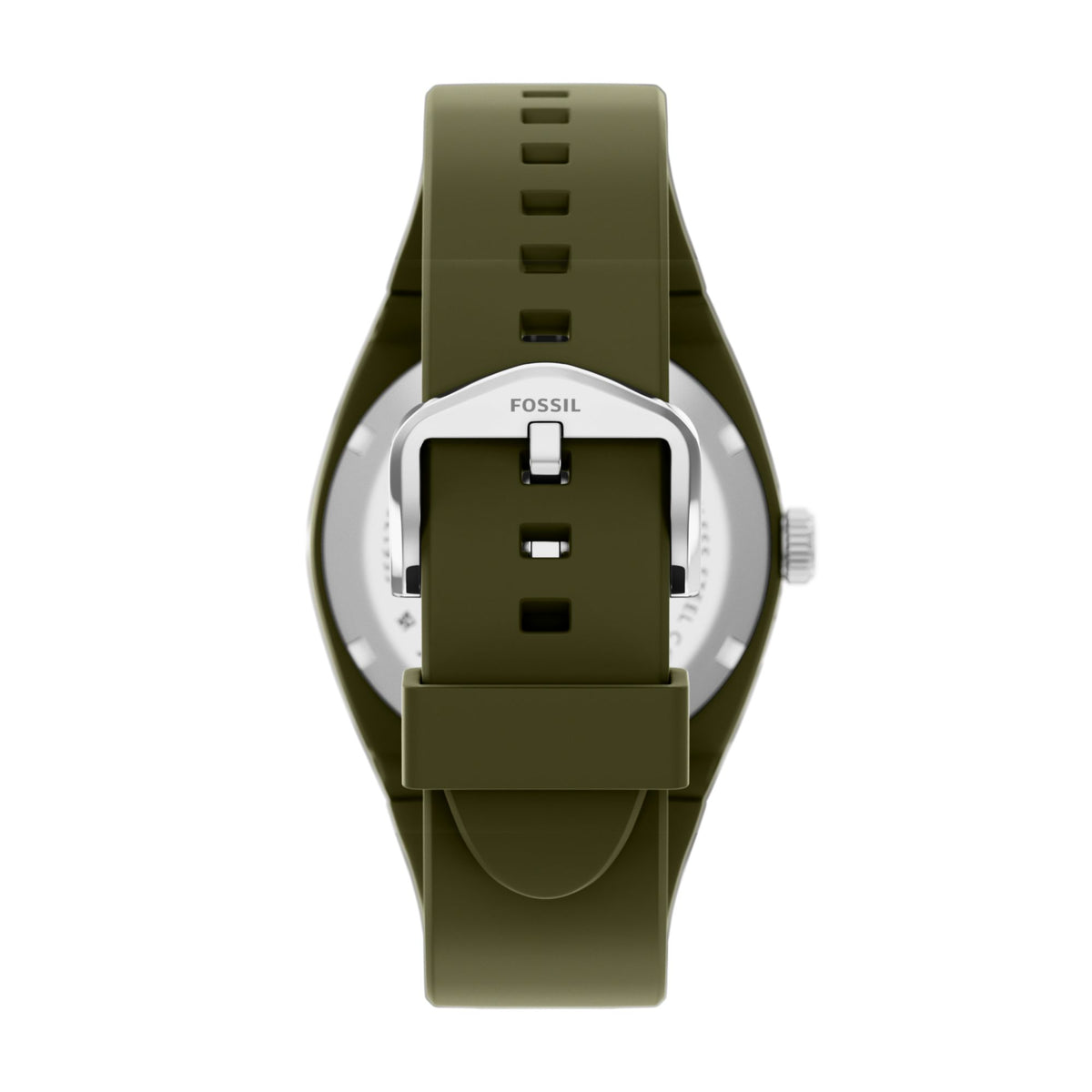 Fossil Everett 42mm Three-Hand Olive Silicone Watch - FS6178 (2)