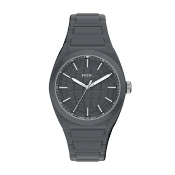 Fossil Everett 42mm Three-Hand Gray Silicone Watch - FS6179