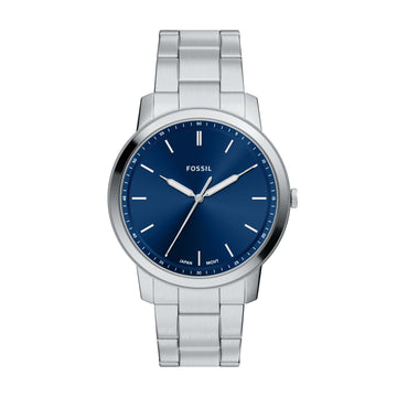 Fossil Minimalist 44mm Three-Hand Stainless Steel Watch - FS6180