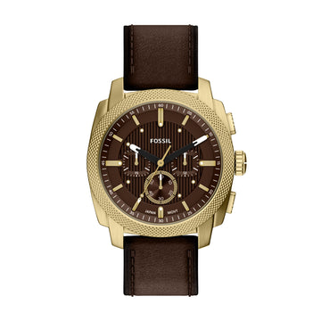 Fossil Machine 44mm Chronograph Brown Leather Watch - FS6188