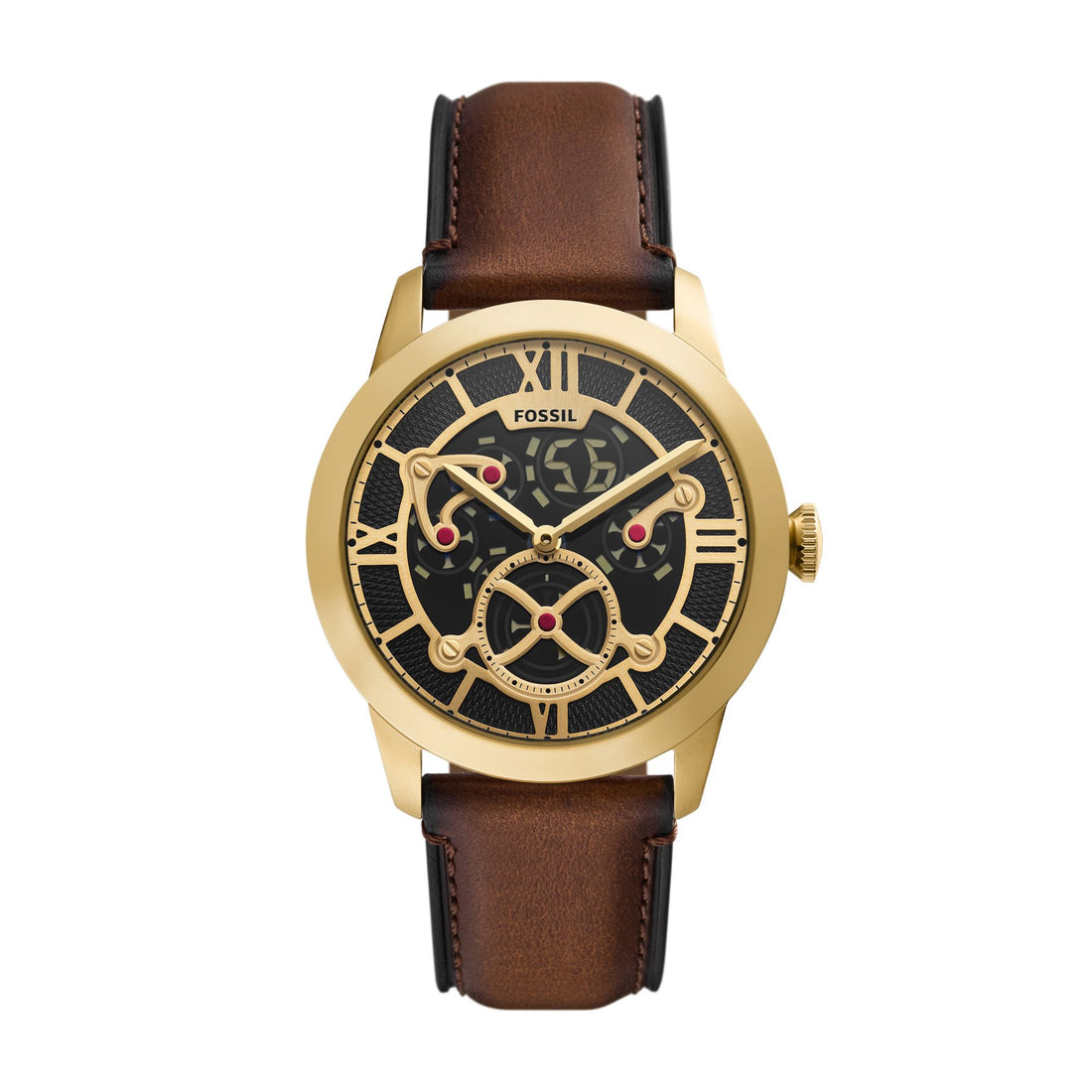 Fossil Townsman Big Tic 42mm Brown Leather Watch - FS6190