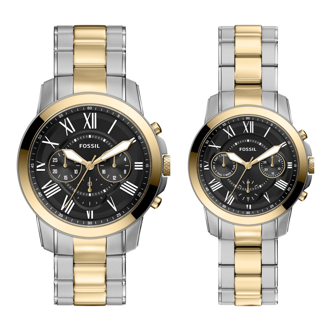Fossil Grant 44mm Chronograph Two-Tone Stainless Steel Watch Set - FS6202SET