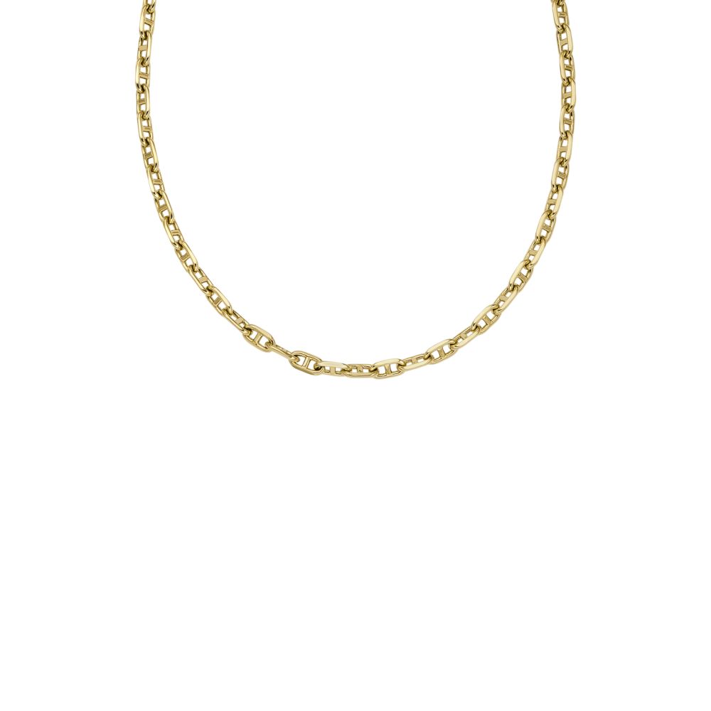 Fossil Women's Heritage D-Link Gold-Tone Brass Anchor Chain Necklace -  JA7209710 (1)