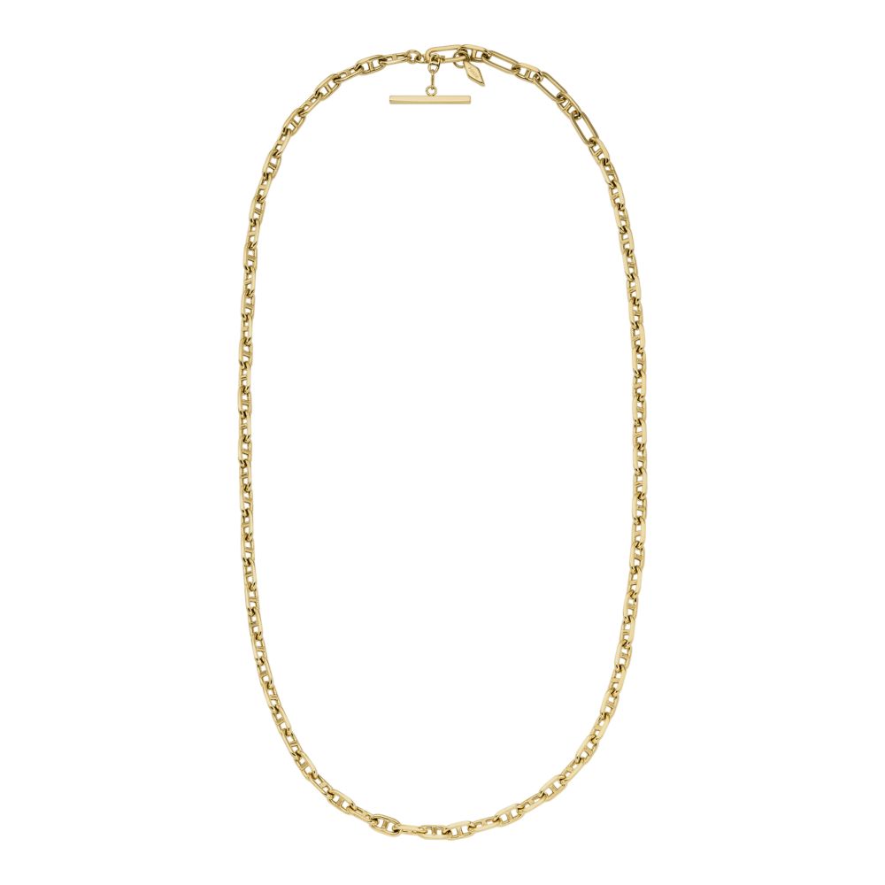 Fossil Women's Heritage D-Link Gold-Tone Brass Anchor Chain Necklace -  JA7209710