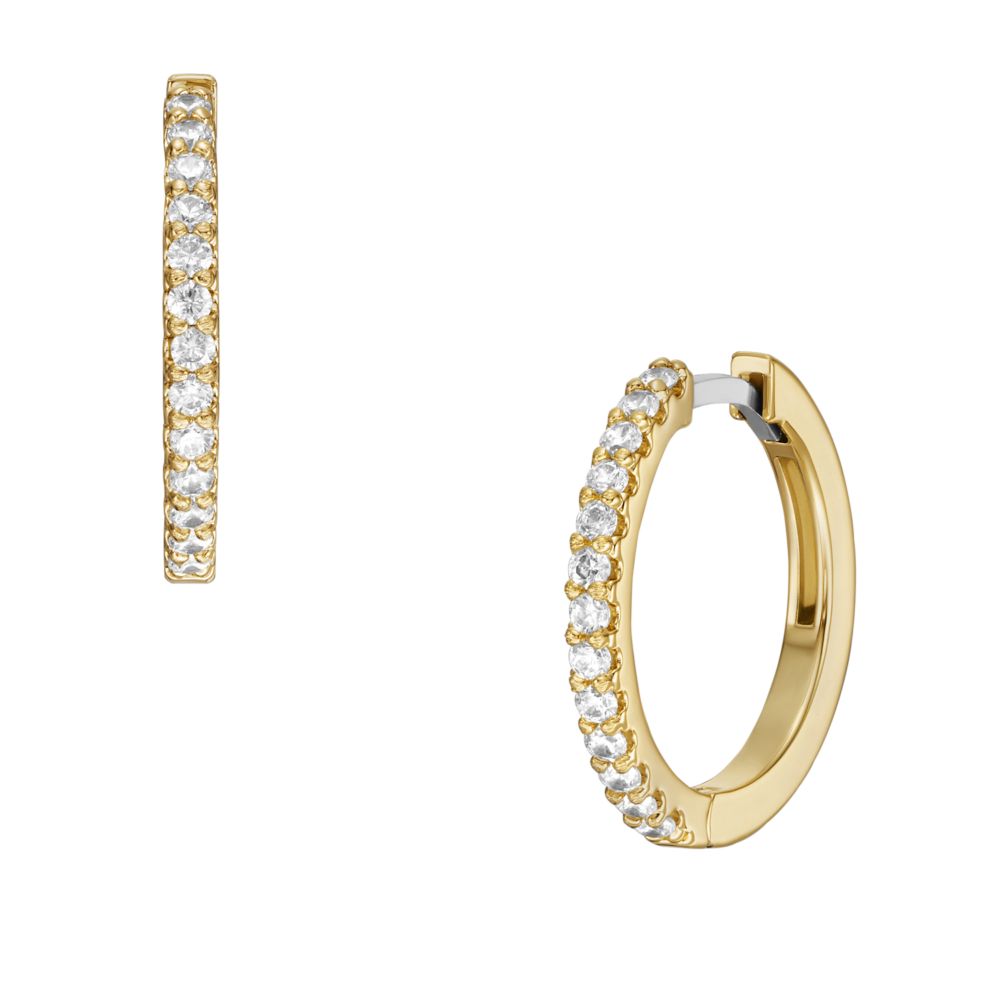 Fossil Women's All Stacked Up Gold-Tone Brass Glitz Hoop Earrings - JA7215710 (2)