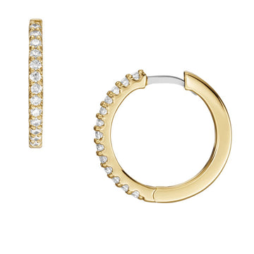 Fossil Women's All Stacked Up Gold-Tone Brass Glitz Hoop Earrings - JA7215710