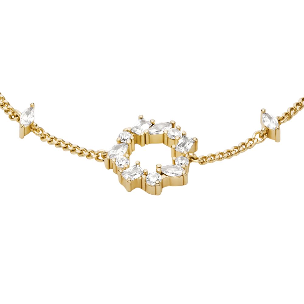 Fossil Women's Ellis Mixed Shapes Gold-Tone Brass Station Bracelet -  JA7296710 (1)