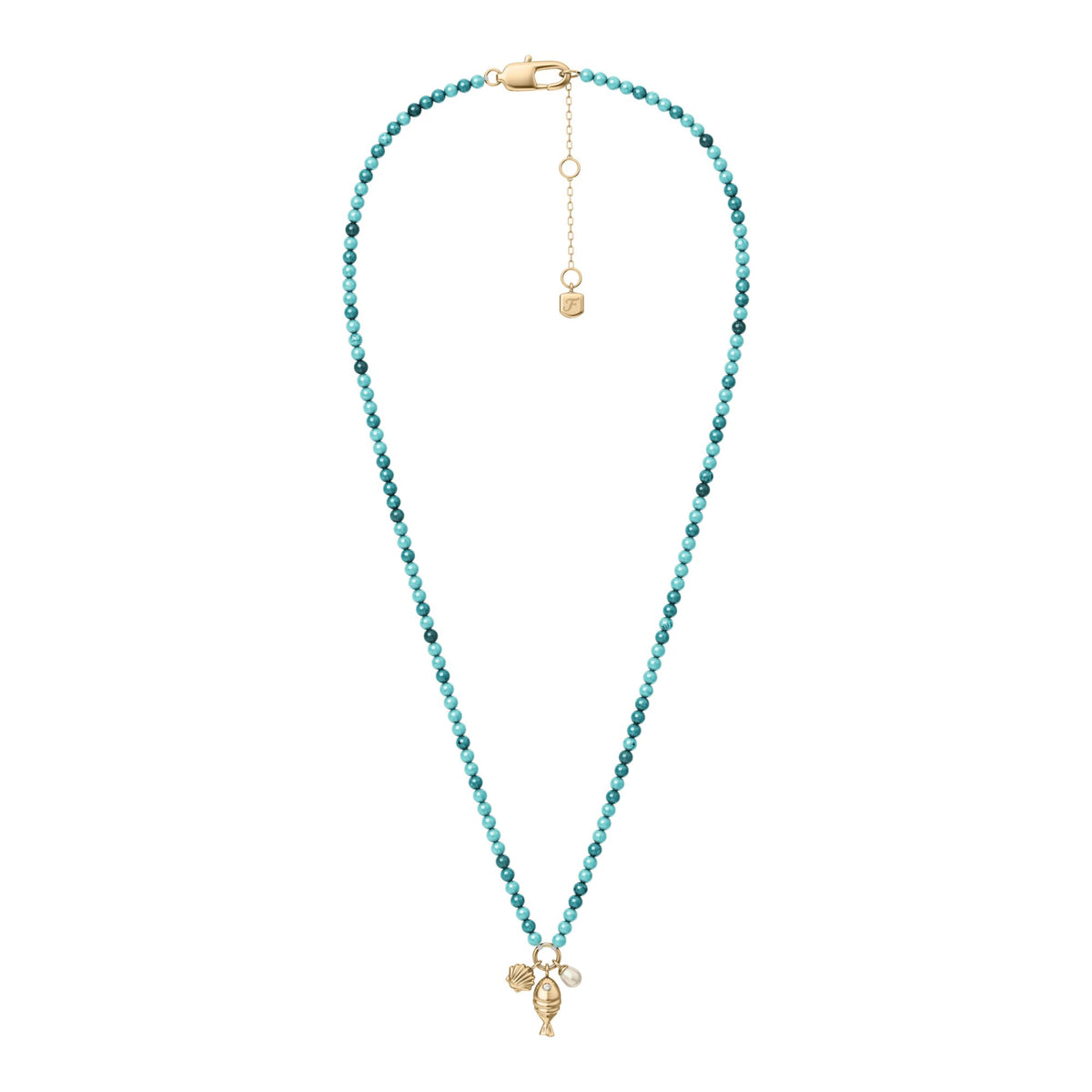 Fossil Women's Sutton By The Sea Turquoise Blue Acrylic Beaded Shell Necklace - JA7318710 (3)