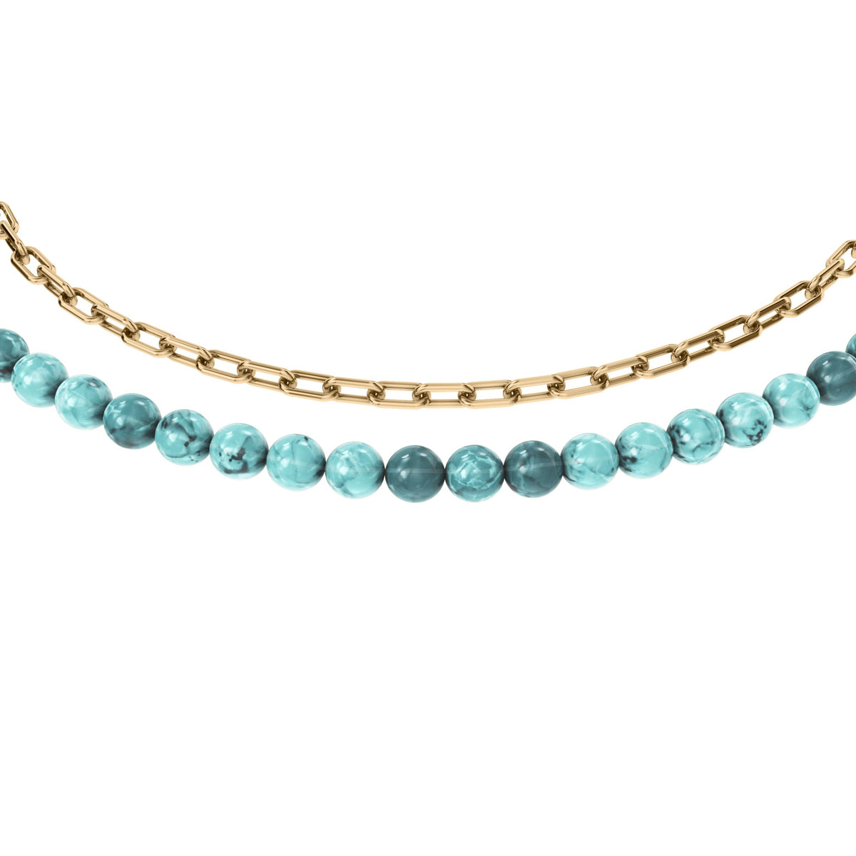 Fossil Women's Jewelry By The Sea Turquoise Blue Acrylic Beaded Multi-Strand Anklet - JA7320710 (2)