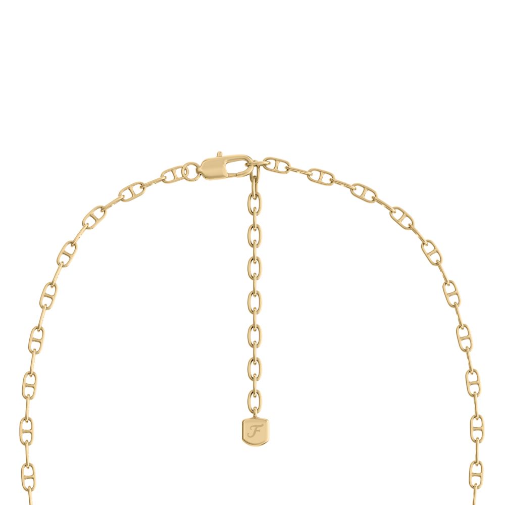 Fossil Women's Heritage Pearl D-Link Gold-Tone Brass Multi-Strand Necklace - JA7321710 (3)