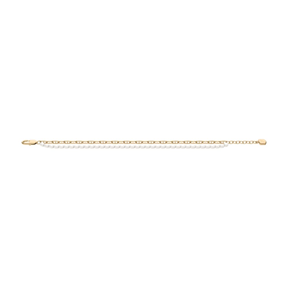 Fossil Women's Heritage Pearl D-Link Gold-Tone Brass Multi-Strand Bracelet - JA7322710 (3)