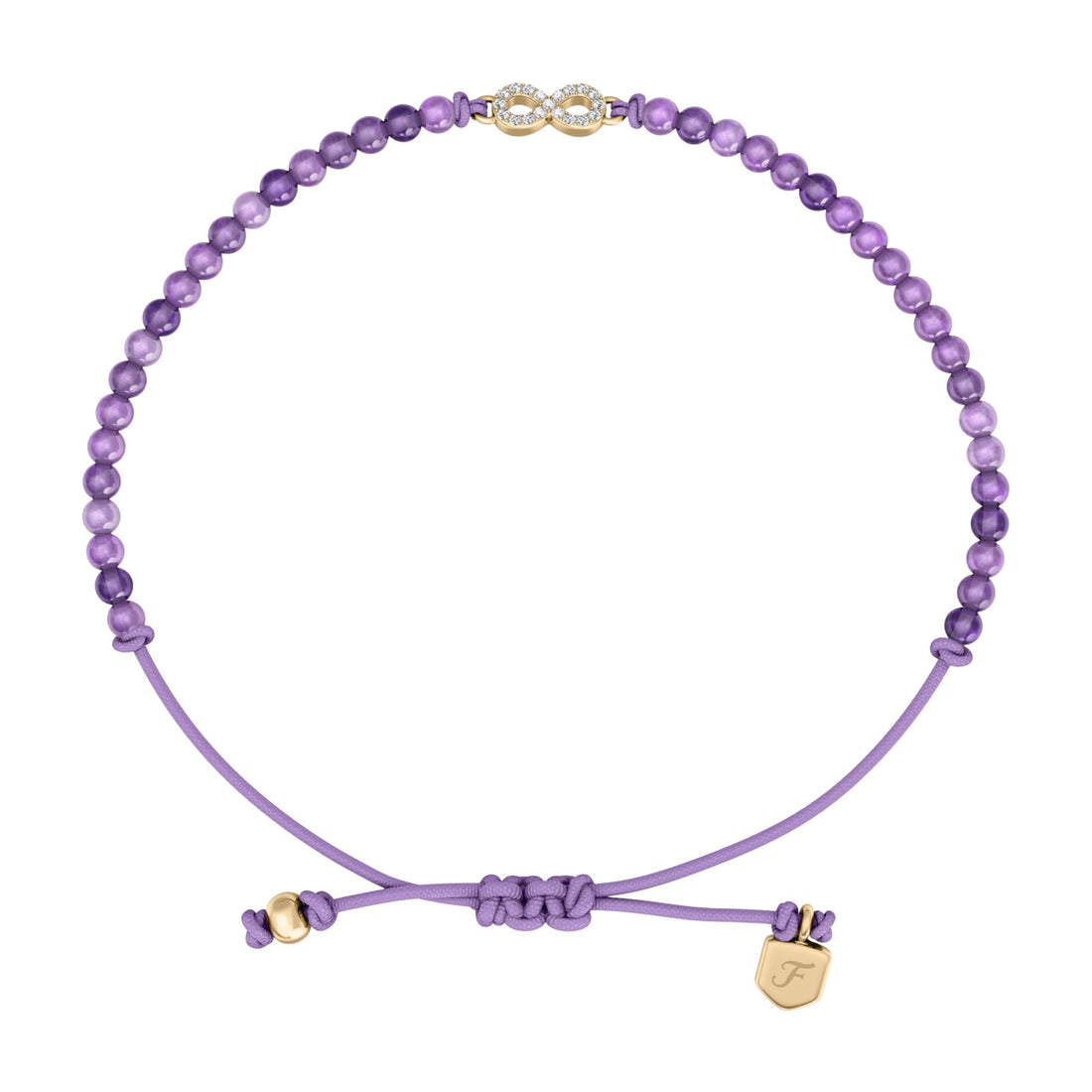 Fossil Women's Sutton Mini Moments Purple Beaded Infinity Bracelet -  JA7324710
