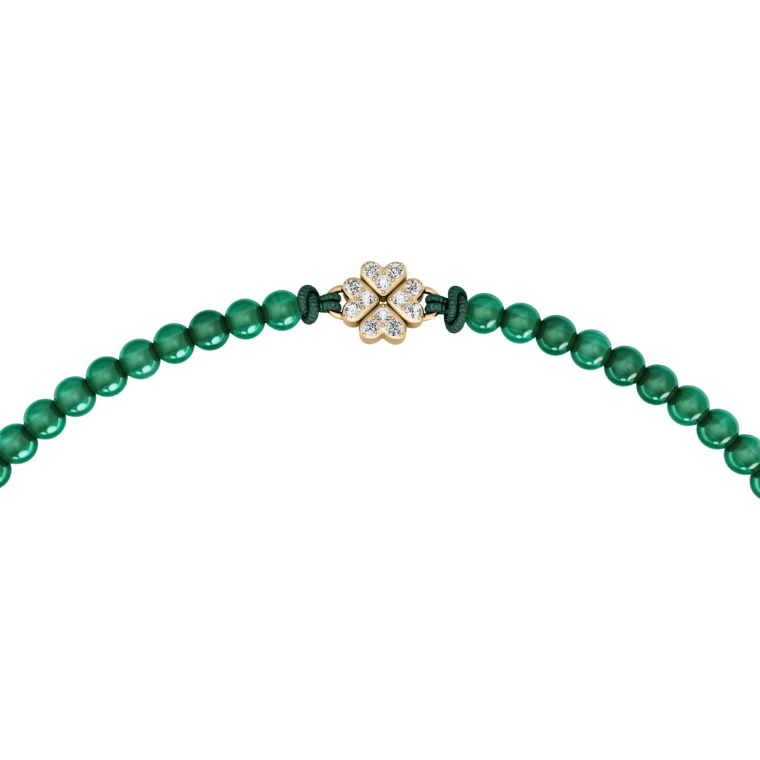 Fossil Women's Sutton Mini Moments Green Beaded Clover Bracelet -  JA7325710