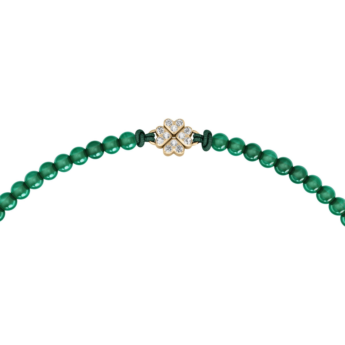 Fossil Women's Sutton Mini Moments Green Beaded Clover Bracelet -  JA7325710 (1)