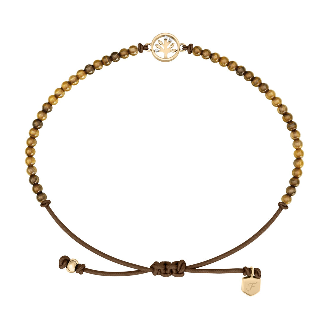 Fossil Women's Sutton Mini Moments Brown Beaded Tree of Life Bracelet -  JA7326710