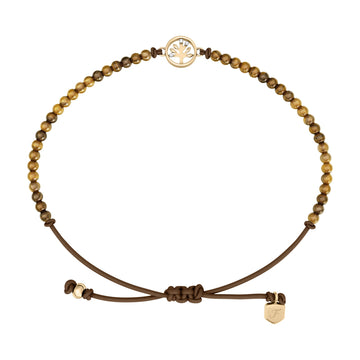 Fossil Women's Sutton Mini Moments Brown Beaded Tree of Life Bracelet -  JA7326710