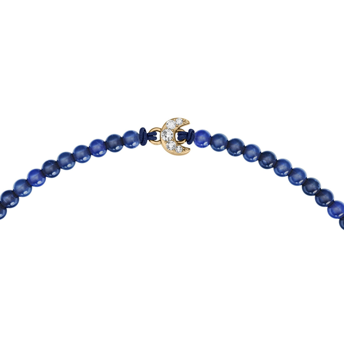 Fossil Women's Sutton Mini Moments Blue Beaded Crescent Moon Bracelet -  JA7327710