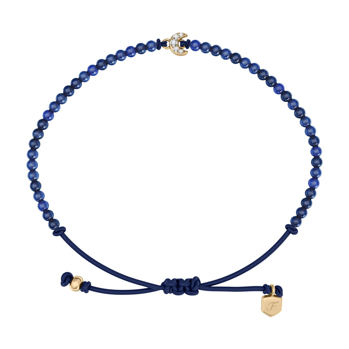 Fossil Women's Sutton Mini Moments Blue Beaded Crescent Moon Bracelet -  JA7327710