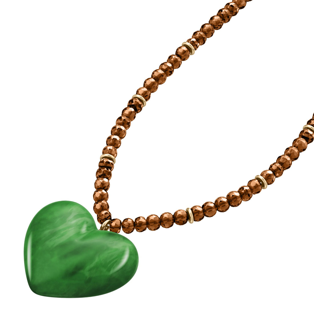 Fossil Women's Resin Collection Green Resin Heart Pendant Necklace -  JA7329710