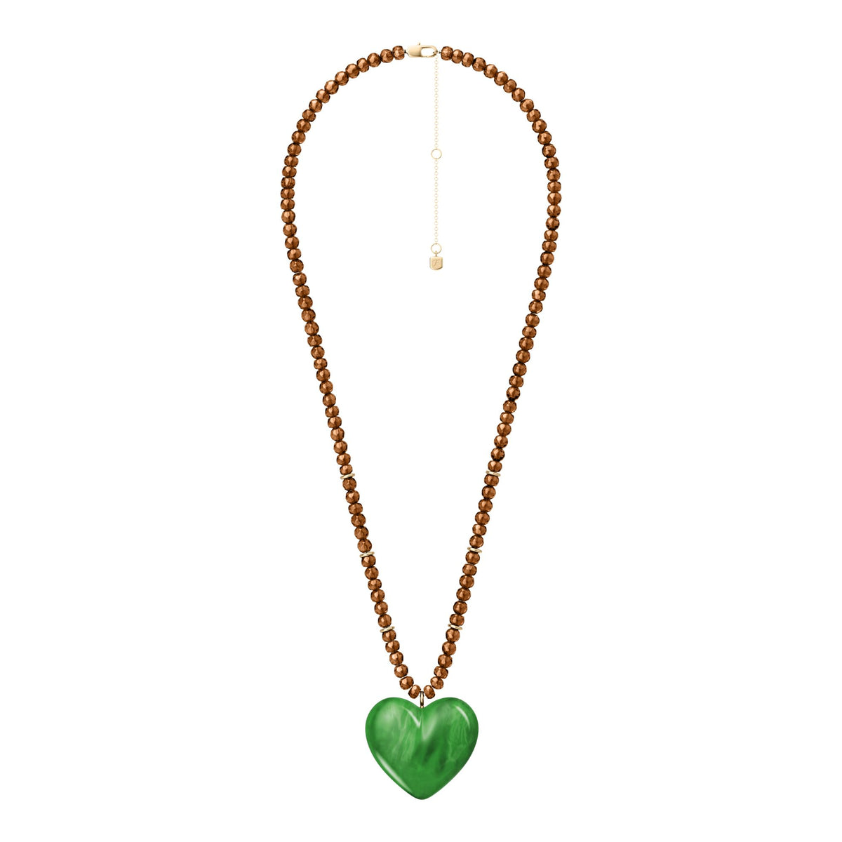Fossil Women's Resin Collection Green Resin Heart Pendant Necklace -  JA7329710 (3)