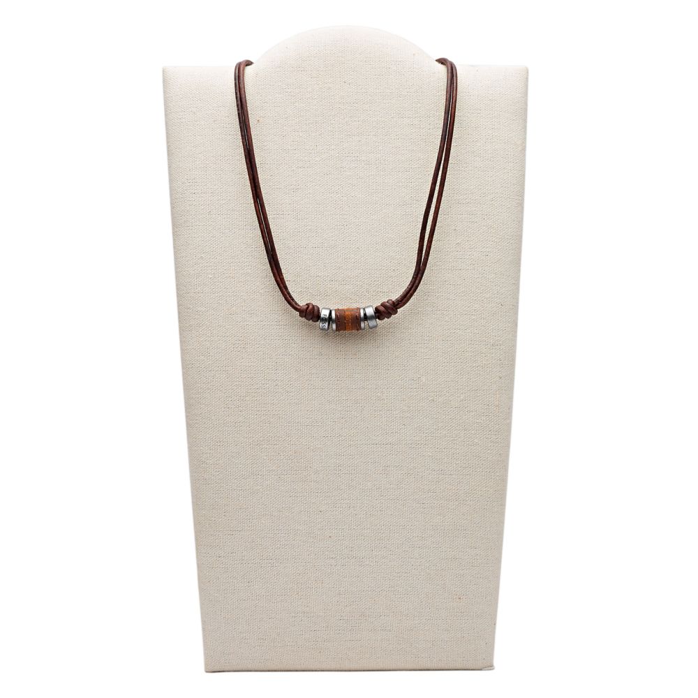 Fossil Men's Brown Rondell Leather Necklace - JF00899797 (2)