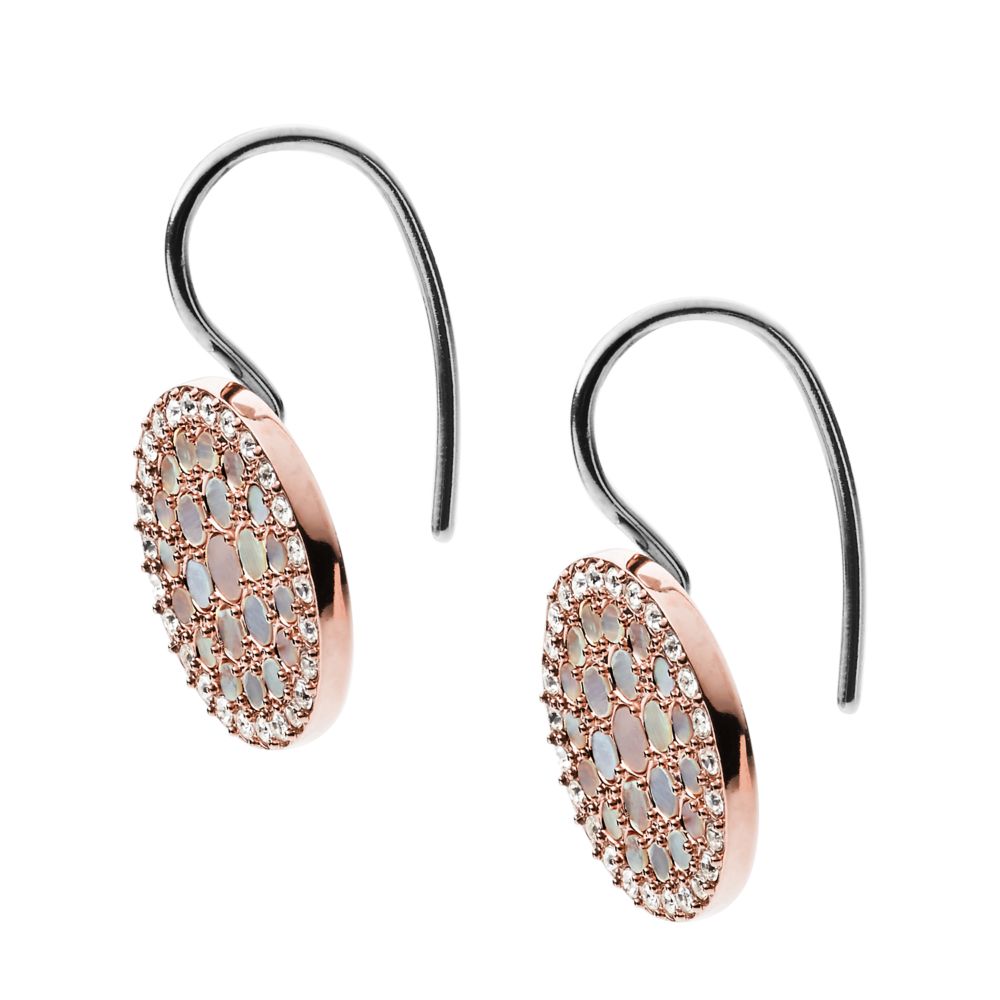 Fossil Women's Val Mosaic Mother-of-Pearl Disc Drop Earrings - JF01737791 (1)