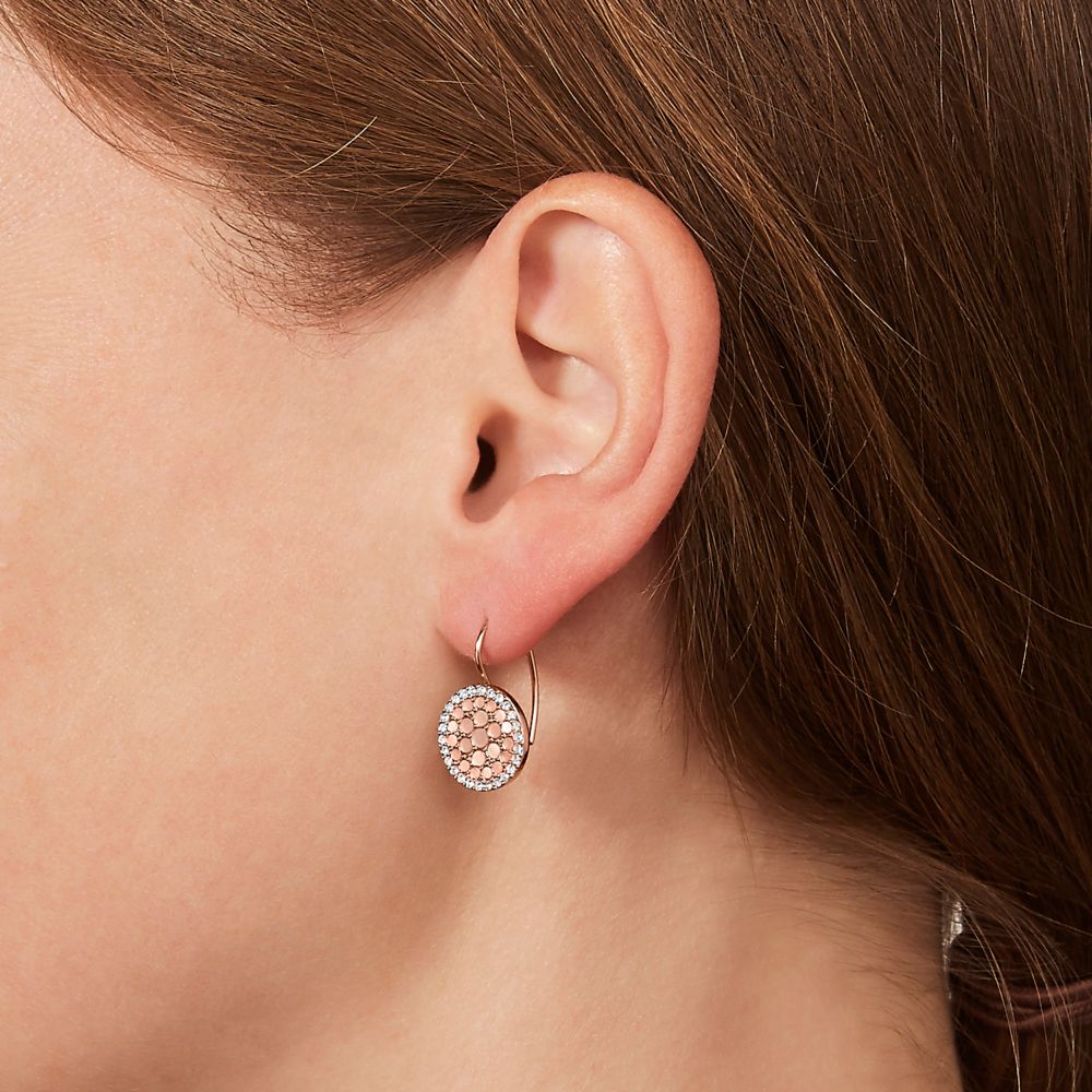 Fossil Women's Val Mosaic Mother-of-Pearl Disc Drop Earrings - JF01737791 (2)