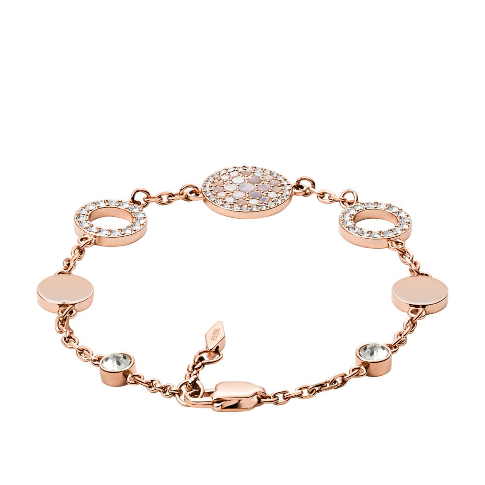 Fossil Women's Val Mosaic Mother-of-Pearl Disc Station Bracelet - JF01739791 (3)