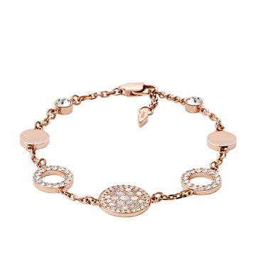 Fossil Women's Val Mosaic Mother-of-Pearl Disc Station Bracelet - JF01739791