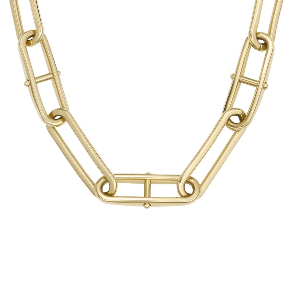 Fossil Women's Heritage D-Link Gold-Tone Stainless Steel Chain Necklace -  JF04102710 (2)