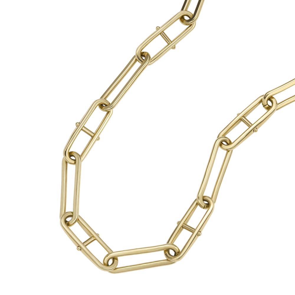 Fossil Women's Heritage D-Link Gold-Tone Stainless Steel Chain Necklace -  JF04102710 (1)
