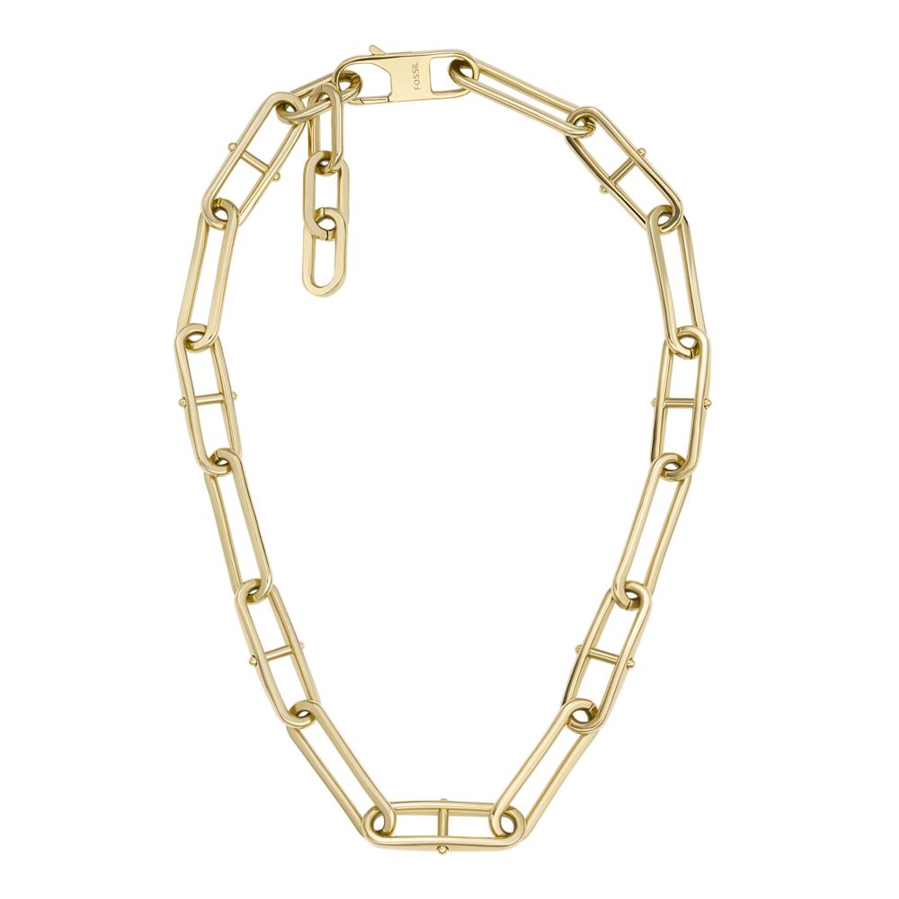 Fossil Women's Heritage D-Link Gold-Tone Stainless Steel Chain Necklace -  JF04102710