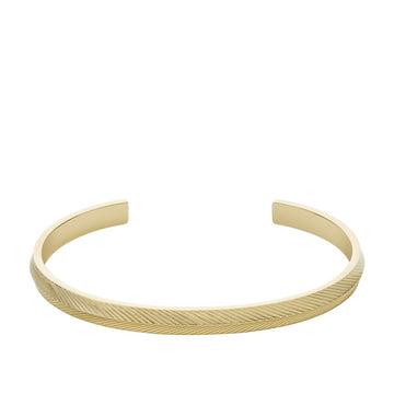 Harlow Linear Texture Gold-Tone Stainless Steel Bangle Bracelet - JF04117710