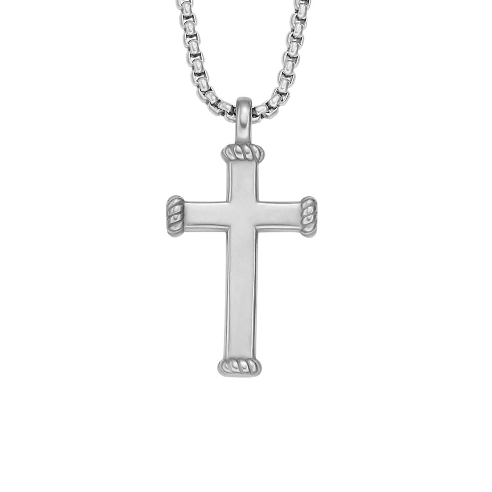 Fossil Men's Meaningful Moments Stainless Steel Pendant Necklace - JF04401040