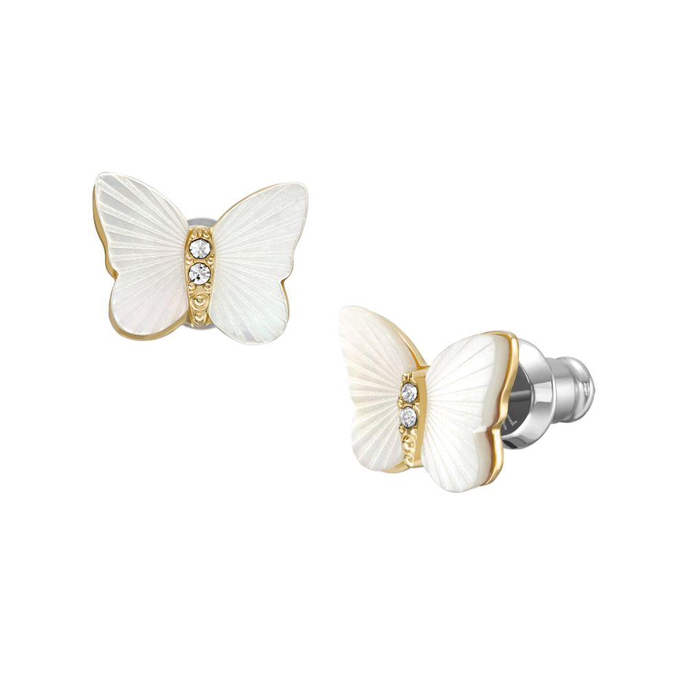 Fossil Women's Radiant Wings White Mother of Pearl Stud Butterfly Earrings -  JF04422710 (1)