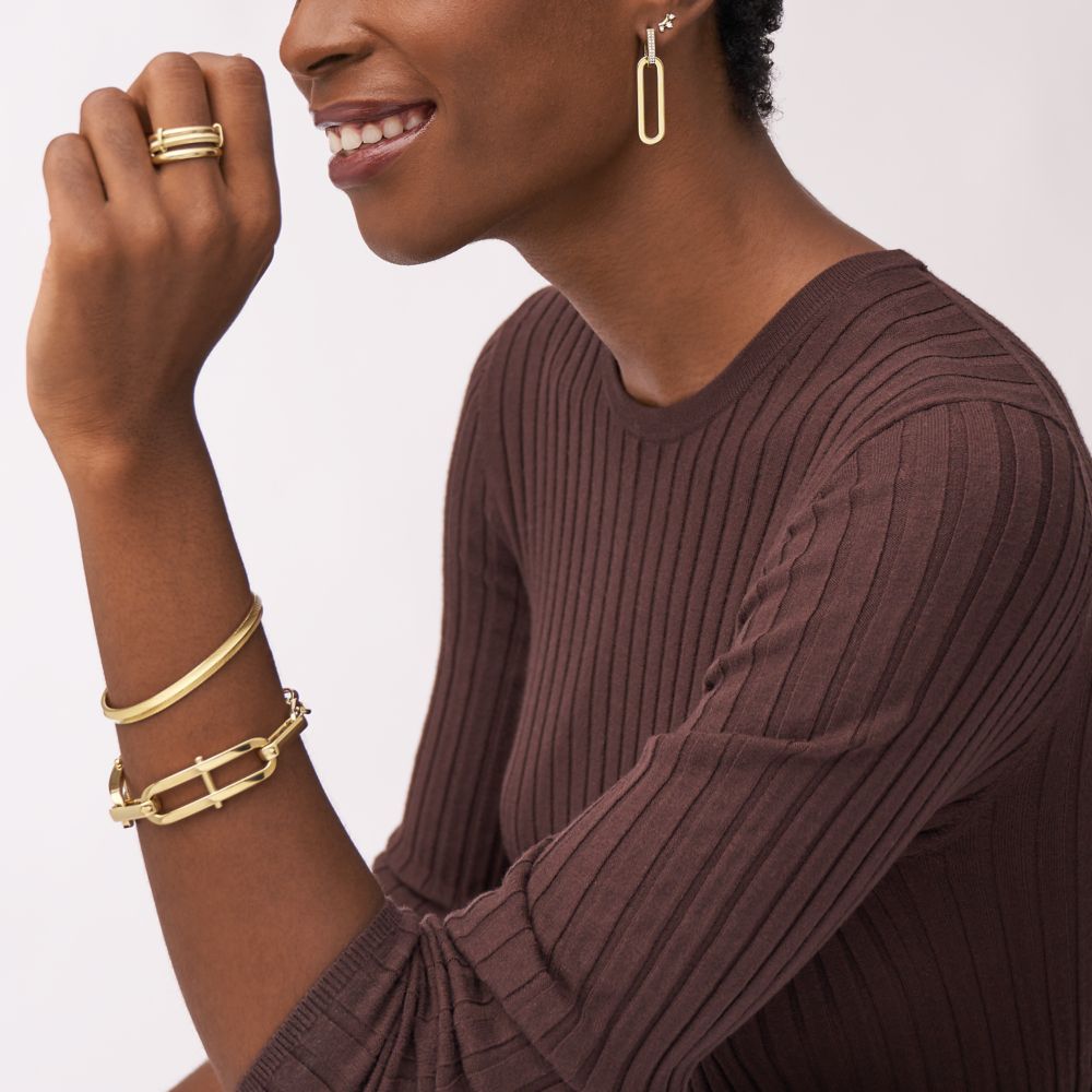 HERITAGE STEEL GOLD EARRINGS (4)