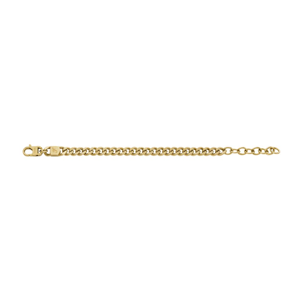 Fossil Men's Harlow Linear Texture Chain Gold-Tone Stainless Steel Bracelet -  JF04698710 (3)