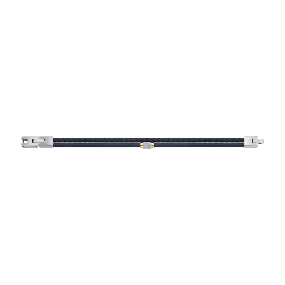 Fossil Men's All Stacked Up Navy Leather Multi-Strand Bracelet -  JF04703998 (1)