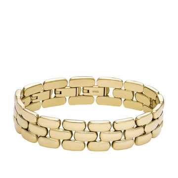 Fossil Women's Arden Watch Links Gold-Tone Stainless Steel Chain Bracelet - JF04784710