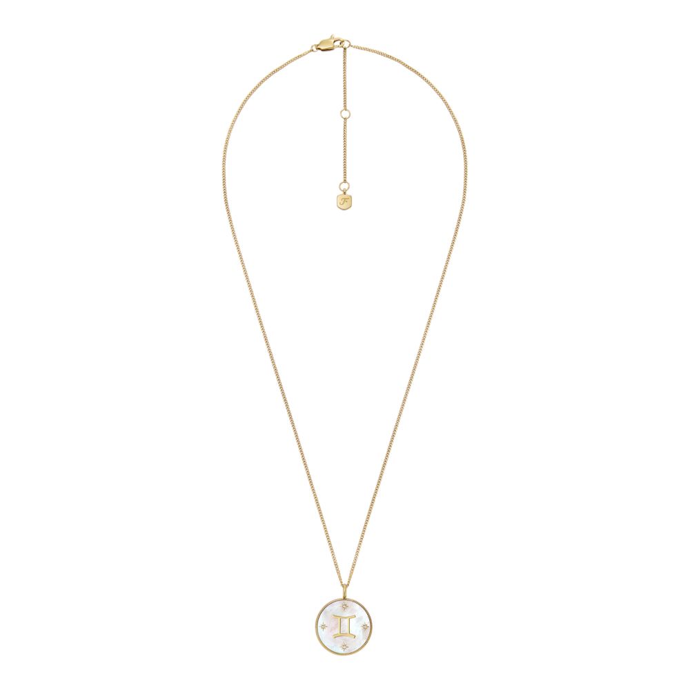 Fossil Women's Written in the Stars Gold Steel White Mother-of-Pearl Gemini Pendant Neck- JF04840710 (4)