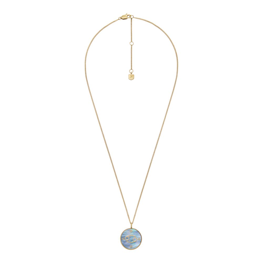 Fossil Women's Written in the Stars Gold Steel Black MOP Cancer Pendant Necklace - JF04841710 (1)