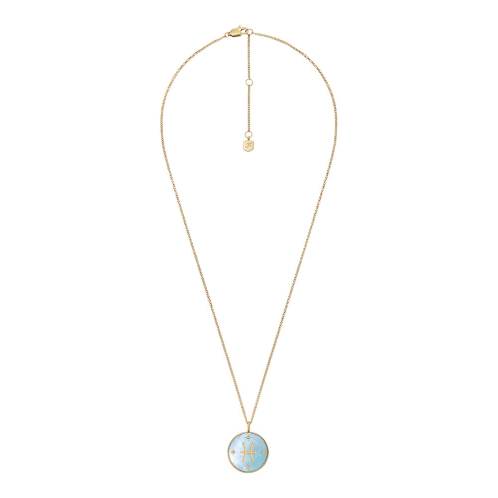 Fossil Women's Written in the Stars Gold Steel Green Mother-of-Pearl Pisces Pendant Neck- JF04848710 (3)