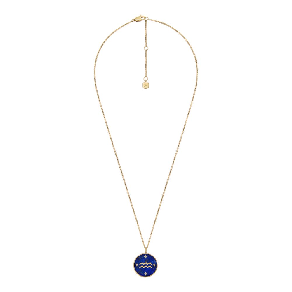 Fossil Women's Written in the Stars Gold Steel Blue Lapis Aquarius Pendant Necklace - JF04849710 (4)