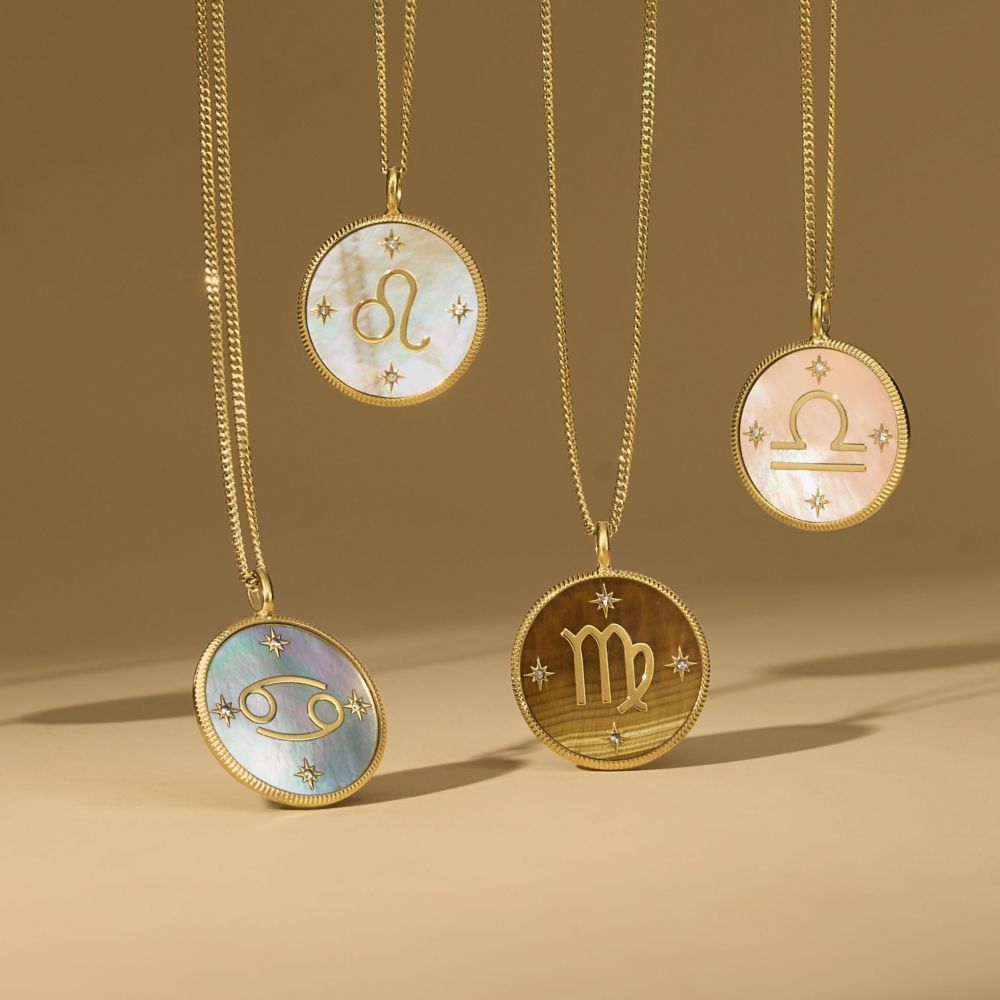 Fossil Women's Written in the Stars Gold Steel Blue Lapis Aquarius Pendant Necklace - JF04849710 (3)