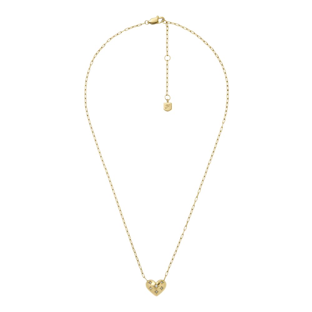 Fossil Women's Sadie All My Love Gold-Tone Stainless Steel Heart Pendant Necklace - JF04856710 (2)