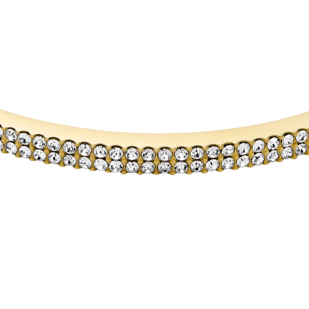 Fossil Women's Ellis Pavé Glitz Gold-Tone Stainless Steel Bangle Bracelet - JF04862710 (1)