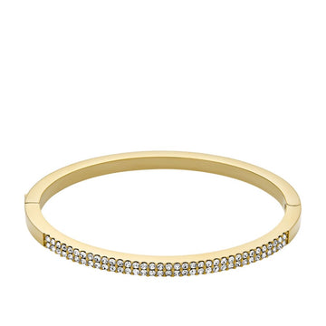 Fossil Women's Ellis Pavé Glitz Gold-Tone Stainless Steel Bangle Bracelet - JF04862710